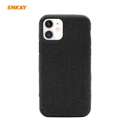 For iPhone 11 ENKAY ENK-PC031 Business Series Denim Texture PU Leather + TPU Soft Slim Case Cover(Black) - iPhone 11 Cases by ENKAY | Online Shopping UK | buy2fix