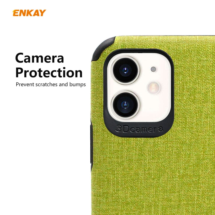 For iPhone 11 ENKAY ENK-PC031 Business Series Denim Texture PU Leather + TPU Soft Slim Case Cover(Black) - iPhone 11 Cases by ENKAY | Online Shopping UK | buy2fix