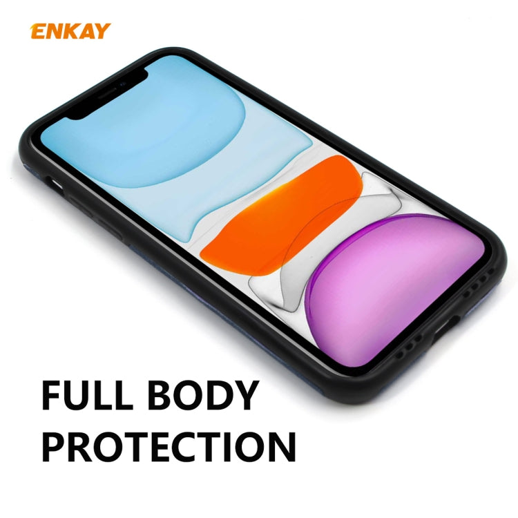 For iPhone 11 ENKAY ENK-PC031 Business Series Denim Texture PU Leather + TPU Soft Slim Case Cover(Black) - iPhone 11 Cases by ENKAY | Online Shopping UK | buy2fix