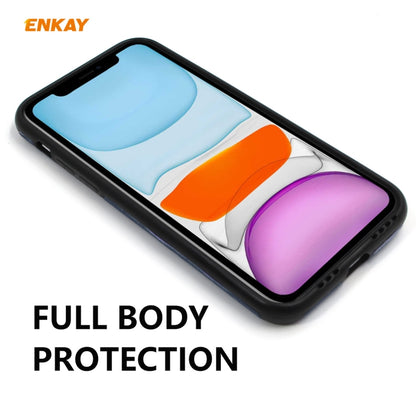 For iPhone 11 ENKAY ENK-PC031 Business Series Denim Texture PU Leather + TPU Soft Slim Case Cover(Black) - iPhone 11 Cases by ENKAY | Online Shopping UK | buy2fix