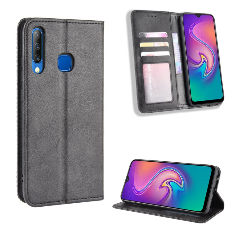 For Infinix Smart 3 Plus / X627 Magnetic Buckle Retro Crazy Horse Texture Horizontal Flip Leather Case  , with Holder & Card Slots & Photo Frame(Black) - Infinix Cases by idewei | Online Shopping UK | buy2fix
