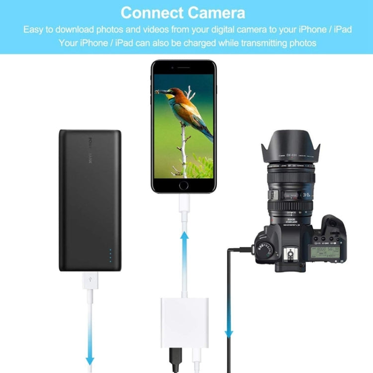 ZS-KL21806 2 in 1 8 Pin to USB 3.0 + Camera USB Read OTG Adapter, Compatible with IOS 13 and Above System - Converter & Adapter by buy2fix | Online Shopping UK | buy2fix