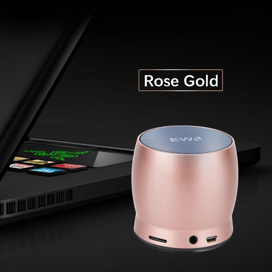 EWA A150 Portable Mini Bluetooth Speaker Wireless Hifi Stereo Strong Bass Music Boom Box Metal Subwoofer, Support Micro SD Card & 3.5mm AUX(Rose Gold) by EWA