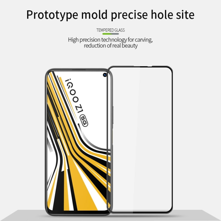 For vivo iQOO Z1 PINWUYO 9H 3D Curved Full Screen Explosion-proof Tempered Glass Film(Black) - vivo Tempered Glass by PINWUYO | Online Shopping UK | buy2fix