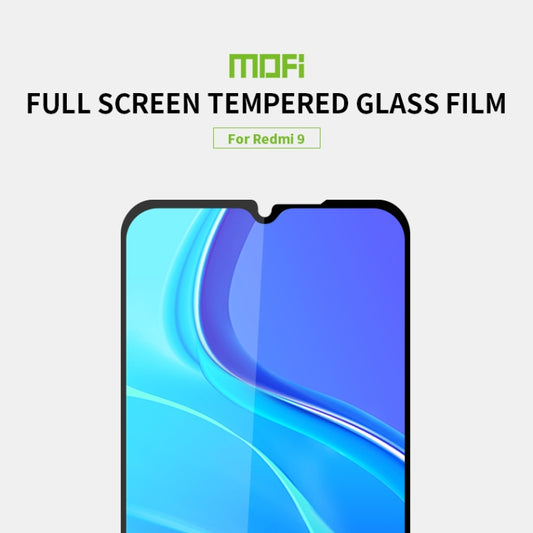 For Xiaomi RedMi 9 MOFI 9H 2.5D Full Screen Tempered Glass Film(Black) by MOFI
