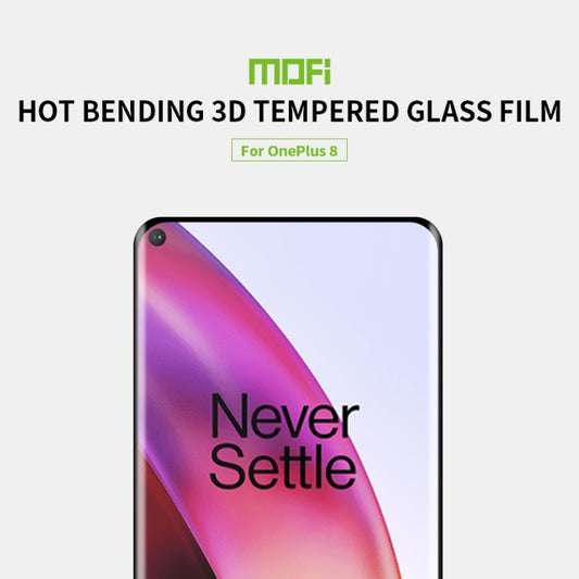 For OnePlus 8 MOFI 9H 3D Explosion Proof Thermal Bending Full Screen Covered Tempered Glass Film(Black) by MOFI