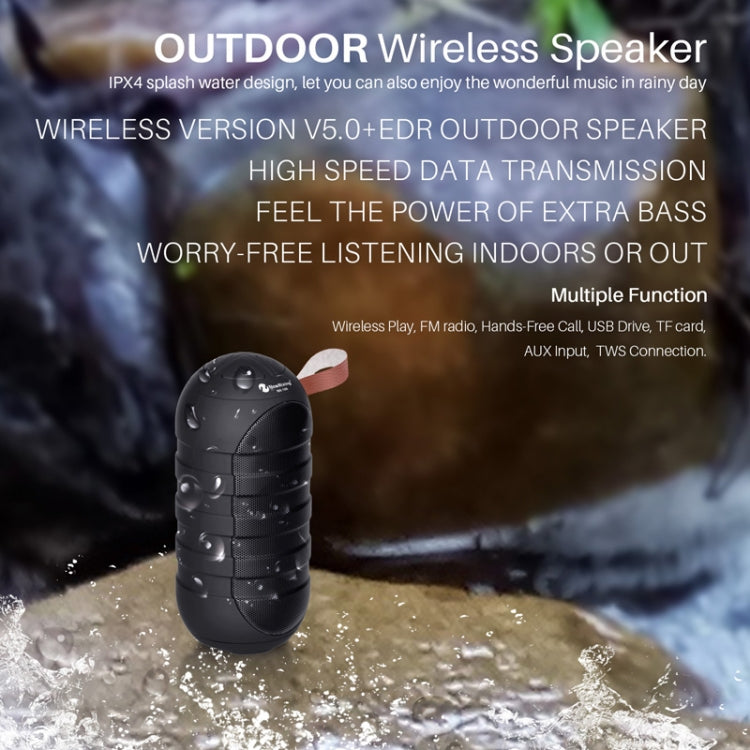 NewRixing NR-106 Mini Portable Stereo Bluetooth Speaker, Support Hands-free Calling & TF Card Slot & FM(Black) - Desktop Speaker by NewRixing | Online Shopping UK | buy2fix