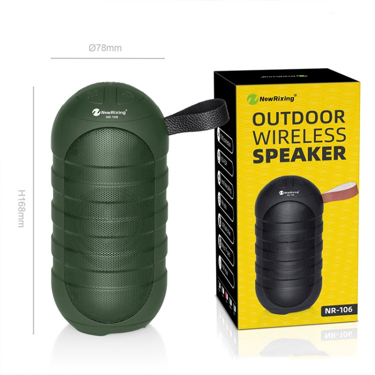 NewRixing NR-106 Mini Portable Stereo Bluetooth Speaker, Support Hands-free Calling & TF Card Slot & FM(Gray) - Desktop Speaker by NewRixing | Online Shopping UK | buy2fix