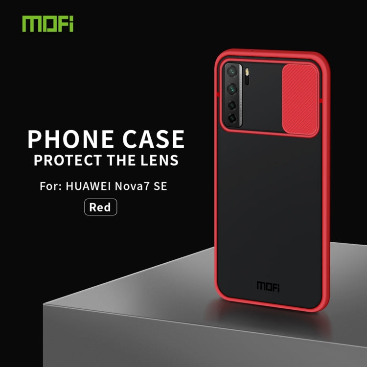 For Huawei nova 7 SE MOFI Xing Dun Series PC + TPU Anti-peep Waterproof And Anti-drop All-inclusive Protective Shell, Translucent Frosted(Red) - Huawei Cases by MOFI | Online Shopping UK | buy2fix