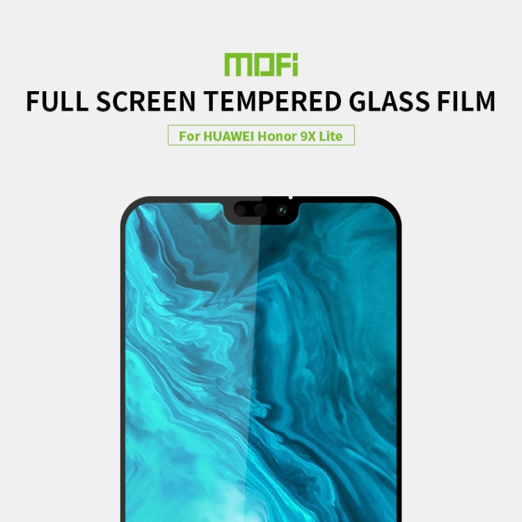 For Huawei Honor 9X Lite MOFI 9H 2.5D Full Screen Tempered Glass Film(Black) - Honor Tempered Glass by MOFI | Online Shopping UK | buy2fix