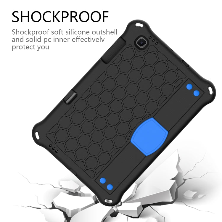 For Samsung Galaxy Tab S6 Lite P610 Honeycomb EVA + PC Shockproof Case with Strap(Black+Blue) - Tab S6 Lite P610 / P615 by buy2fix | Online Shopping UK | buy2fix