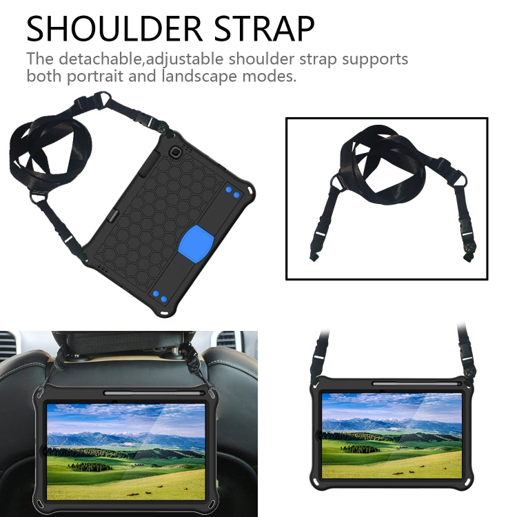 For Samsung Galaxy Tab S6 Lite P610 Honeycomb EVA + PC Shockproof Case with Strap(Black+Blue) - Tab S6 Lite P610 / P615 by buy2fix | Online Shopping UK | buy2fix