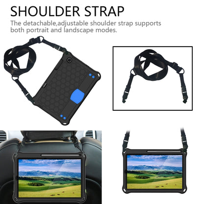 For Samsung Galaxy Tab S6 Lite P610 Honeycomb EVA + PC Shockproof Case with Strap(Black+Blue) - Tab S6 Lite P610 / P615 by buy2fix | Online Shopping UK | buy2fix