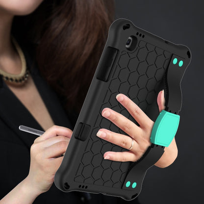 For Samsung Galaxy Tab S6 Lite P610 Honeycomb EVA + PC Shockproof Case with Strap(Black+Aqua) - Tab S6 Lite P610 / P615 by buy2fix | Online Shopping UK | buy2fix
