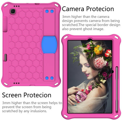 For Samsung Galaxy Tab S6 Lite P610 Honeycomb EVA + PC Shockproof Case with Strap(RoseRed+Blue) - Tab S6 Lite P610 / P615 by buy2fix | Online Shopping UK | buy2fix