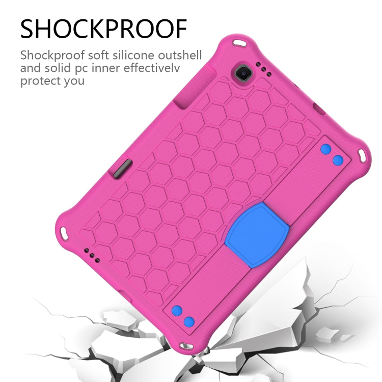 For Samsung Galaxy Tab S6 Lite P610 Honeycomb EVA + PC Shockproof Case with Strap(RoseRed+Blue) - Tab S6 Lite P610 / P615 by buy2fix | Online Shopping UK | buy2fix