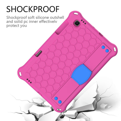 For Samsung Galaxy Tab S6 Lite P610 Honeycomb EVA + PC Shockproof Case with Strap(RoseRed+Blue) - Tab S6 Lite P610 / P615 by buy2fix | Online Shopping UK | buy2fix
