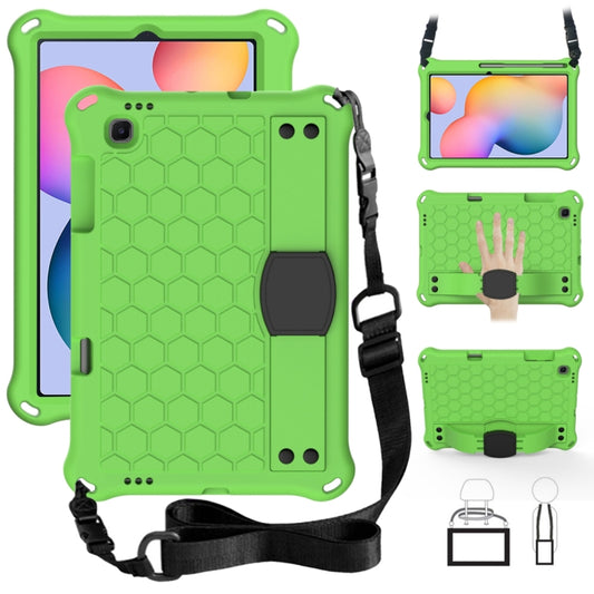 For Samsung Galaxy Tab S6 Lite P610 Honeycomb EVA + PC Shockproof Case with Strap(Green+Black) - Tab S6 Lite P610 / P615 by buy2fix | Online Shopping UK | buy2fix