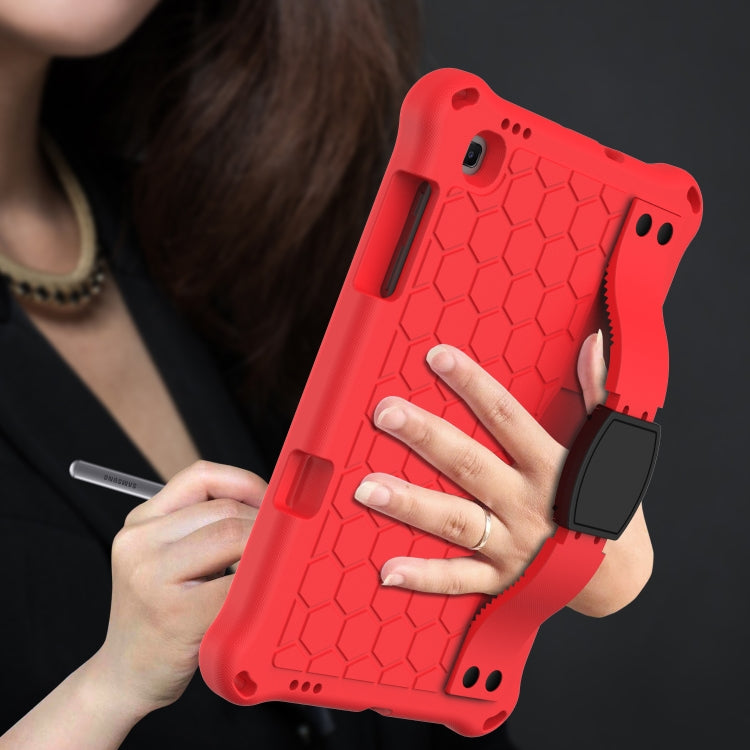 For Samsung Galaxy Tab S6 Lite P610 Honeycomb EVA + PC Shockproof Case with Strap(Red+Black) - Tab S6 Lite P610 / P615 by buy2fix | Online Shopping UK | buy2fix