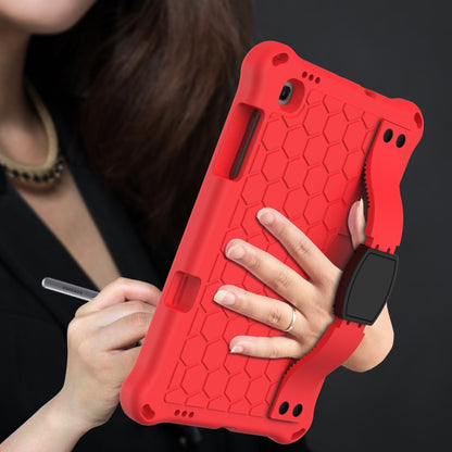 For Samsung Galaxy Tab S6 Lite P610 Honeycomb EVA + PC Shockproof Case with Strap(Red+Black) - Tab S6 Lite P610 / P615 by buy2fix | Online Shopping UK | buy2fix