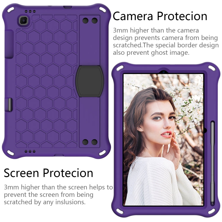 For Samsung Galaxy Tab S6 Lite P610 Honeycomb EVA + PC Shockproof Case with Strap(Purple+Black) - Tab S6 Lite P610 / P615 by buy2fix | Online Shopping UK | buy2fix
