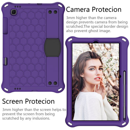 For Samsung Galaxy Tab S6 Lite P610 Honeycomb EVA + PC Shockproof Case with Strap(Purple+Black) - Tab S6 Lite P610 / P615 by buy2fix | Online Shopping UK | buy2fix