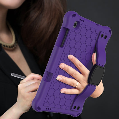 For Samsung Galaxy Tab S6 Lite P610 Honeycomb EVA + PC Shockproof Case with Strap(Purple+Black) - Tab S6 Lite P610 / P615 by buy2fix | Online Shopping UK | buy2fix