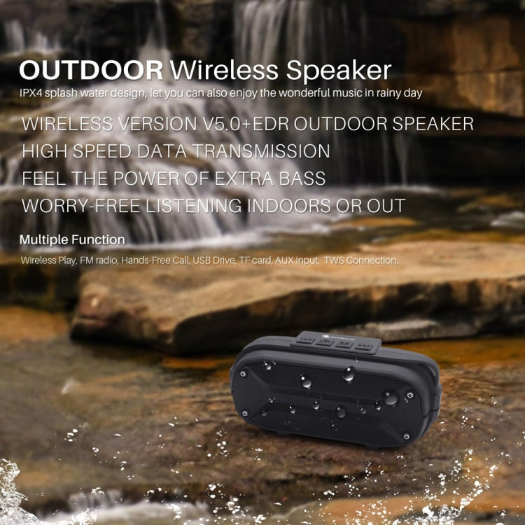 NewRixing NR-3023 Portable Stereo Wireless Bluetooth Speaker, Built-in Microphone, Support TF Card / FM(Green) - Desktop Speaker by NewRixing | Online Shopping UK | buy2fix