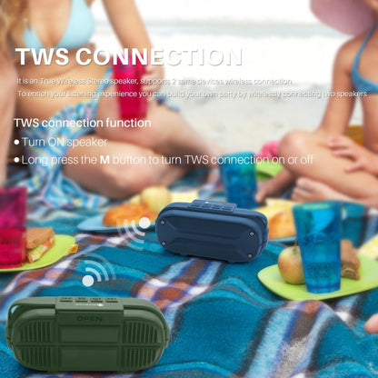 NewRixing NR-3023 Portable Stereo Wireless Bluetooth Speaker, Built-in Microphone, Support TF Card / FM(Blue) - Desktop Speaker by NewRixing | Online Shopping UK | buy2fix