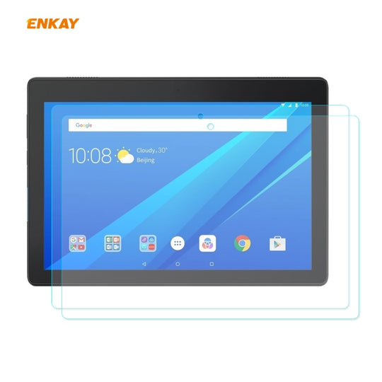 For Lenovo E10 TB-X104F 10.1 2 PCS ENKAY Hat-Prince 0.33mm 9H Surface Hardness 2.5D Explosion-proof Tempered Glass Screen Protector