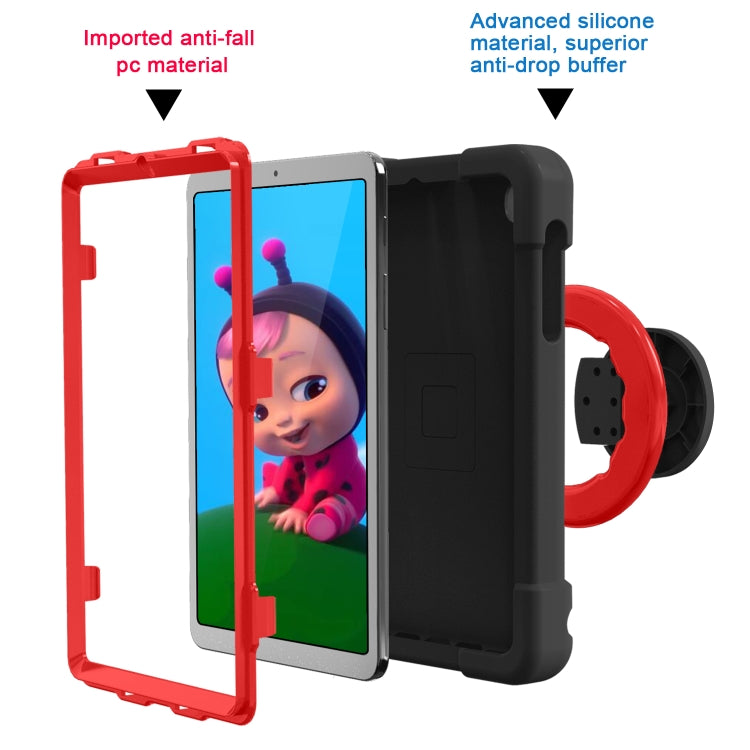 For Galaxy Tab A 8.4 (2020) T307 PC + Silicone Shockproof Combination Case with 360 Degree Rotating Holder & Handle(Black + Red) - Tab A 8.4 (2020) by buy2fix | Online Shopping UK | buy2fix