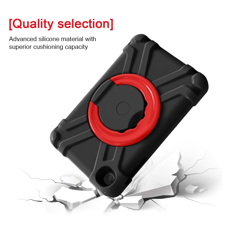 For Galaxy Tab A 8.4 (2020) T307 PC + Silicone Shockproof Combination Case with 360 Degree Rotating Holder & Handle(Black + Red) - Tab A 8.4 (2020) by buy2fix | Online Shopping UK | buy2fix