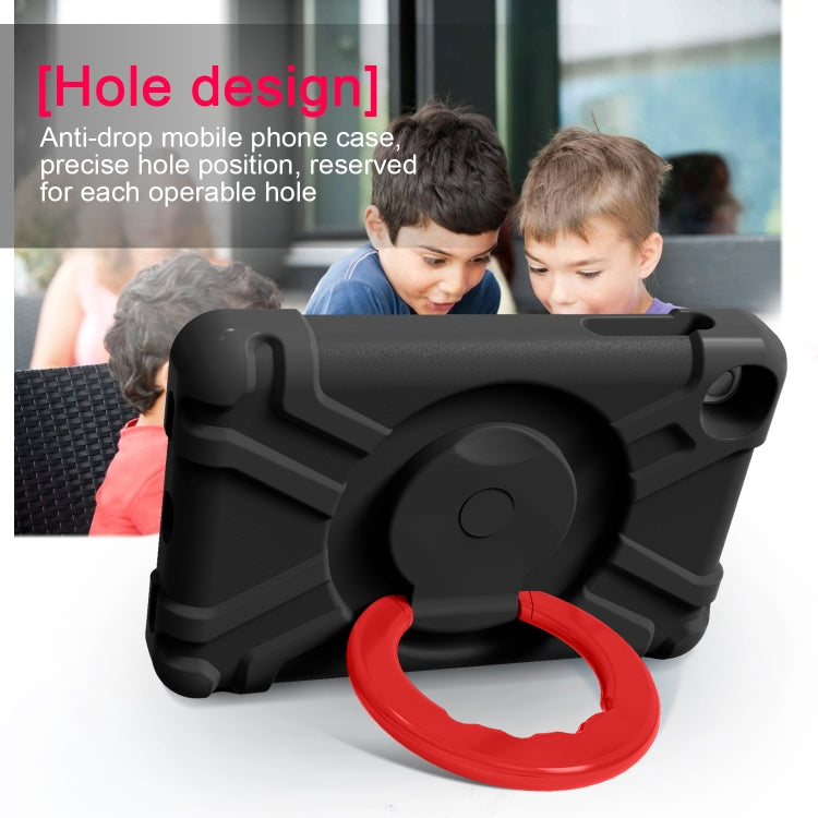 For Galaxy Tab A 8.4 (2020) T307 PC + Silicone Shockproof Combination Case with 360 Degree Rotating Holder & Handle(Black + Red) - Tab A 8.4 (2020) by buy2fix | Online Shopping UK | buy2fix
