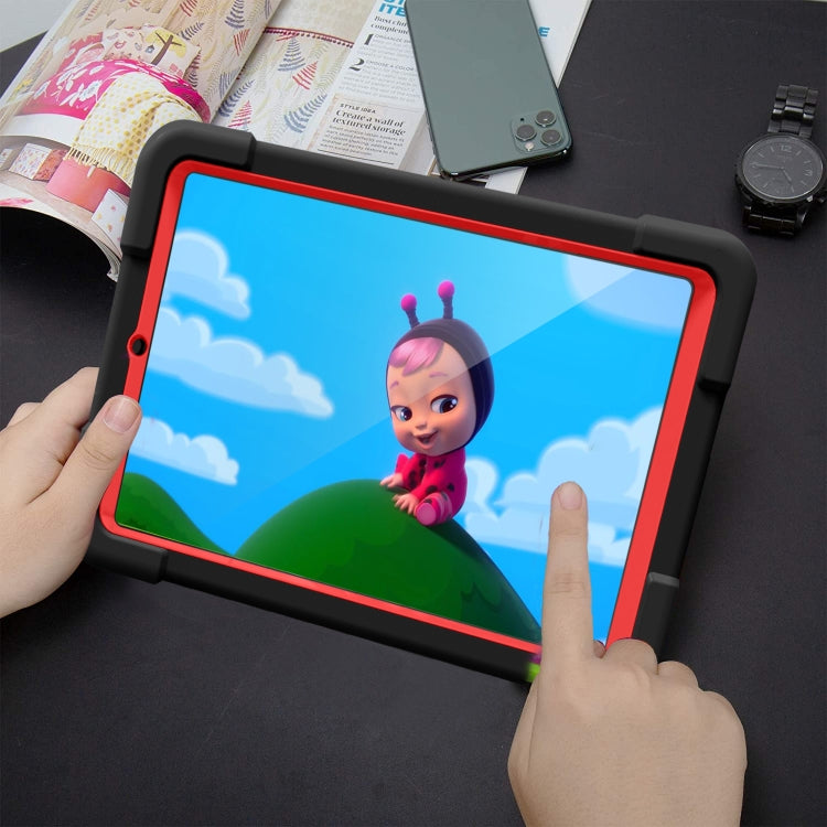 For Galaxy Tab A 8.4 (2020) T307 PC + Silicone Shockproof Combination Case with 360 Degree Rotating Holder & Handle(Black + Red) - Tab A 8.4 (2020) by buy2fix | Online Shopping UK | buy2fix