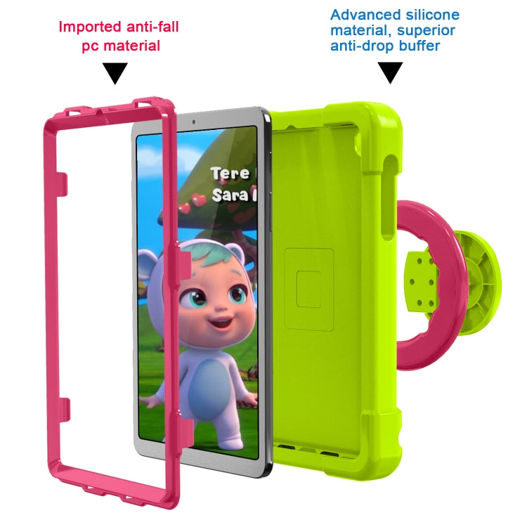 For Galaxy Tab A 8.4 (2020) T307 PC + Silicone Shockproof Combination Case with 360 Degree Rotating Holder & Handle(Glass Green + Rose Red) - Tab A 8.4 (2020) by buy2fix | Online Shopping UK | buy2fix