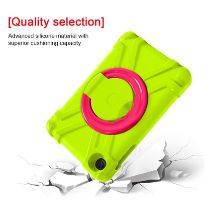 For Galaxy Tab A 8.4 (2020) T307 PC + Silicone Shockproof Combination Case with 360 Degree Rotating Holder & Handle(Glass Green + Rose Red) - Tab A 8.4 (2020) by buy2fix | Online Shopping UK | buy2fix
