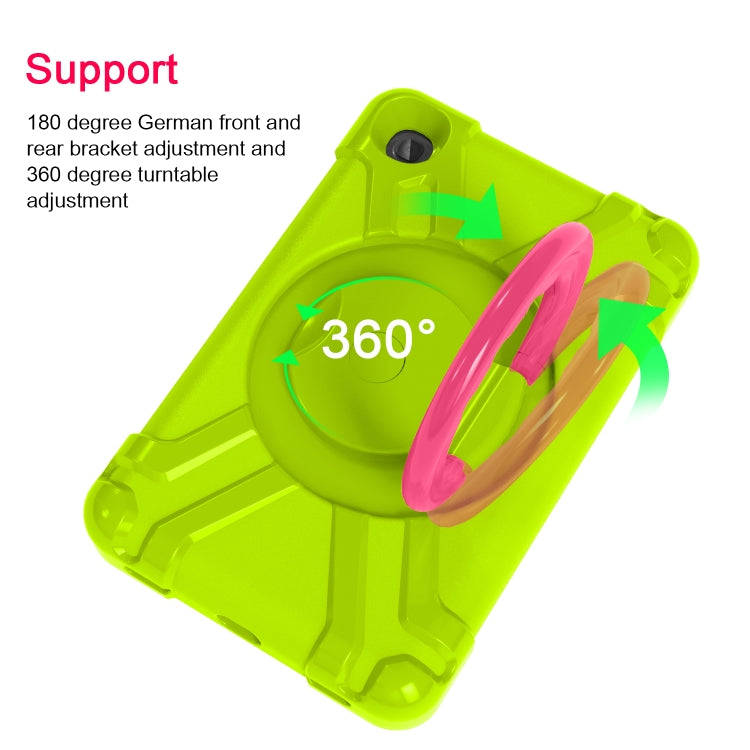 For Galaxy Tab A 8.4 (2020) T307 PC + Silicone Shockproof Combination Case with 360 Degree Rotating Holder & Handle(Glass Green + Rose Red) - Tab A 8.4 (2020) by buy2fix | Online Shopping UK | buy2fix