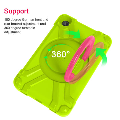 For Galaxy Tab A 8.4 (2020) T307 PC + Silicone Shockproof Combination Case with 360 Degree Rotating Holder & Handle(Glass Green + Rose Red) - Tab A 8.4 (2020) by buy2fix | Online Shopping UK | buy2fix