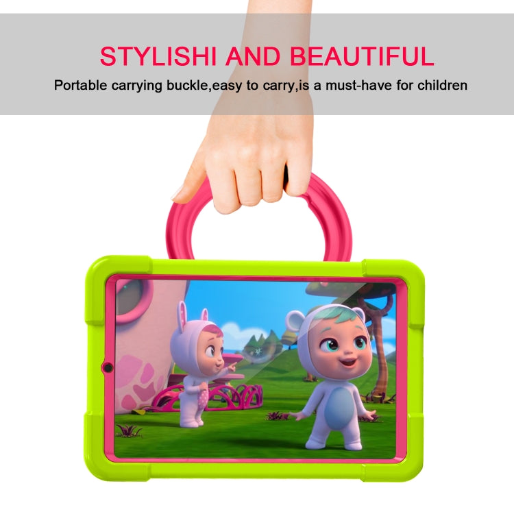 For Galaxy Tab A 8.4 (2020) T307 PC + Silicone Shockproof Combination Case with 360 Degree Rotating Holder & Handle(Glass Green + Rose Red) - Tab A 8.4 (2020) by buy2fix | Online Shopping UK | buy2fix