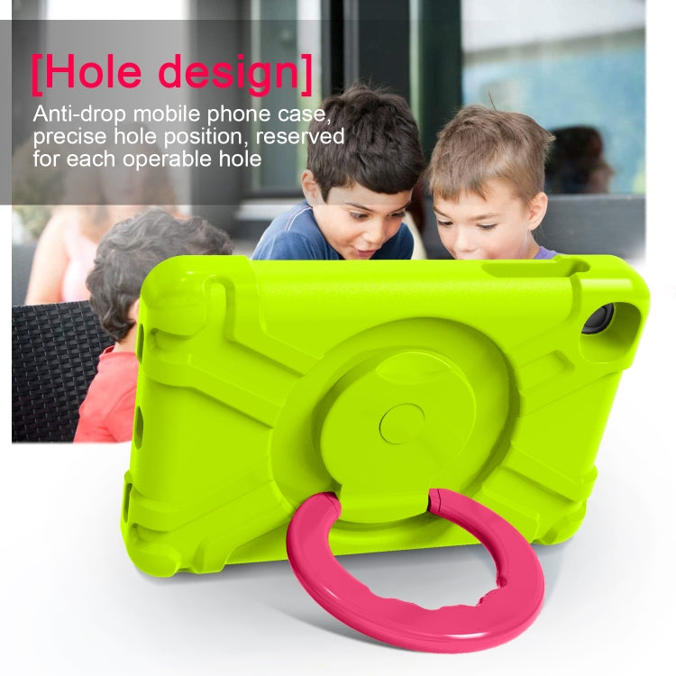 For Galaxy Tab A 8.4 (2020) T307 PC + Silicone Shockproof Combination Case with 360 Degree Rotating Holder & Handle(Glass Green + Rose Red) - Tab A 8.4 (2020) by buy2fix | Online Shopping UK | buy2fix