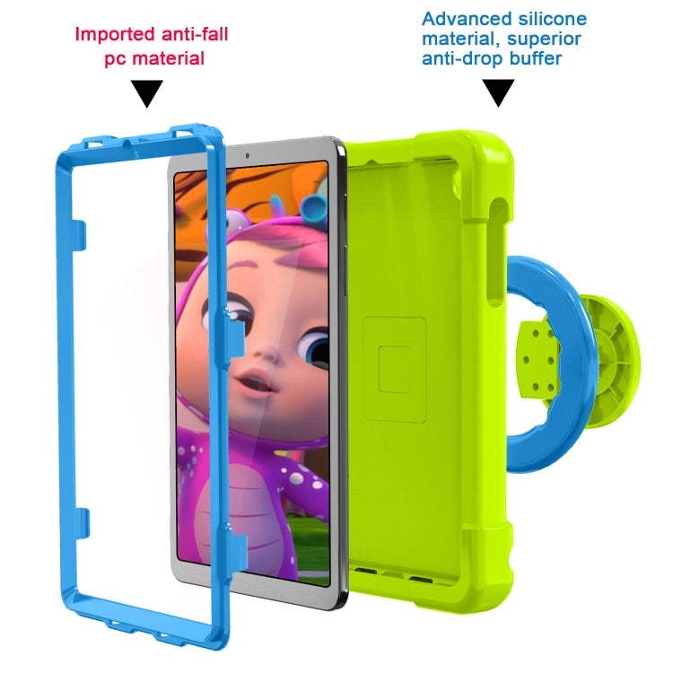 For Galaxy Tab A 8.4 (2020) T307 PC + Silicone Shockproof Combination Case with 360 Degree Rotating Holder & Handle(Glass Green + Blue) - Tab A 8.4 (2020) by buy2fix | Online Shopping UK | buy2fix