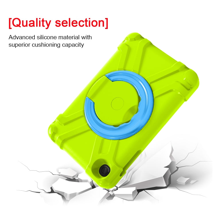 For Galaxy Tab A 8.4 (2020) T307 PC + Silicone Shockproof Combination Case with 360 Degree Rotating Holder & Handle(Glass Green + Blue) - Tab A 8.4 (2020) by buy2fix | Online Shopping UK | buy2fix