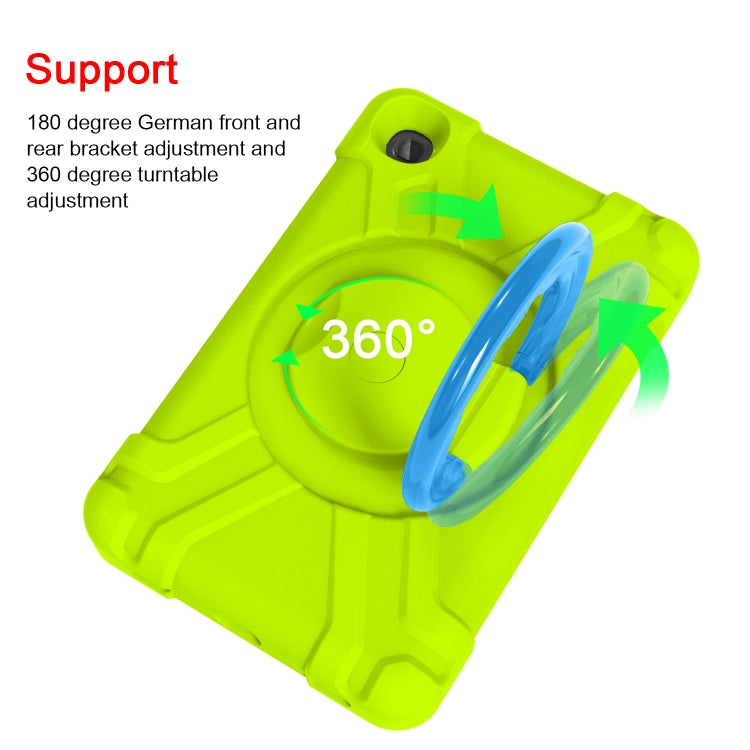 For Galaxy Tab A 8.4 (2020) T307 PC + Silicone Shockproof Combination Case with 360 Degree Rotating Holder & Handle(Glass Green + Blue) - Tab A 8.4 (2020) by buy2fix | Online Shopping UK | buy2fix