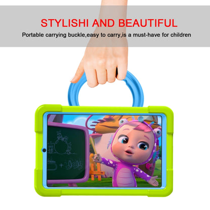 For Galaxy Tab A 8.4 (2020) T307 PC + Silicone Shockproof Combination Case with 360 Degree Rotating Holder & Handle(Glass Green + Blue) - Tab A 8.4 (2020) by buy2fix | Online Shopping UK | buy2fix