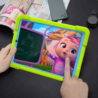 For Galaxy Tab A 8.4 (2020) T307 PC + Silicone Shockproof Combination Case with 360 Degree Rotating Holder & Handle(Glass Green + Blue) - Tab A 8.4 (2020) by buy2fix | Online Shopping UK | buy2fix