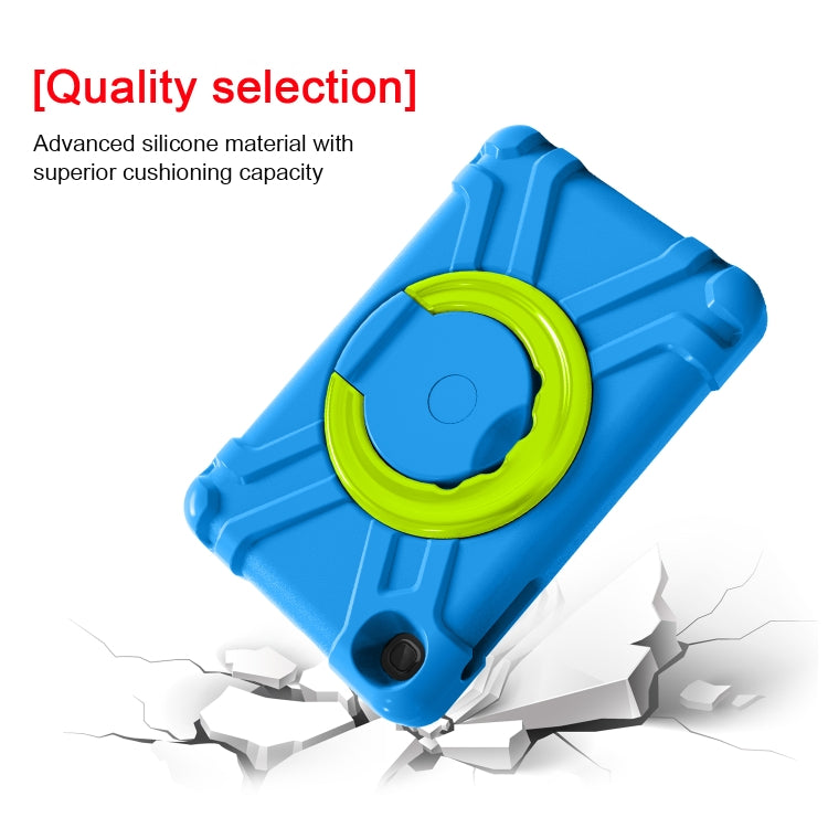 For Galaxy Tab A 8.4 (2020) T307 PC + Silicone Shockproof Combination Case with 360 Degree Rotating Holder & Handle(Blue + Grass Green) - Tab A 8.4 (2020) by buy2fix | Online Shopping UK | buy2fix