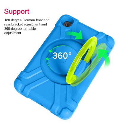 For Galaxy Tab A 8.4 (2020) T307 PC + Silicone Shockproof Combination Case with 360 Degree Rotating Holder & Handle(Blue + Grass Green) - Tab A 8.4 (2020) by buy2fix | Online Shopping UK | buy2fix