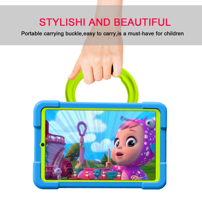 For Galaxy Tab A 8.4 (2020) T307 PC + Silicone Shockproof Combination Case with 360 Degree Rotating Holder & Handle(Blue + Grass Green) - Tab A 8.4 (2020) by buy2fix | Online Shopping UK | buy2fix