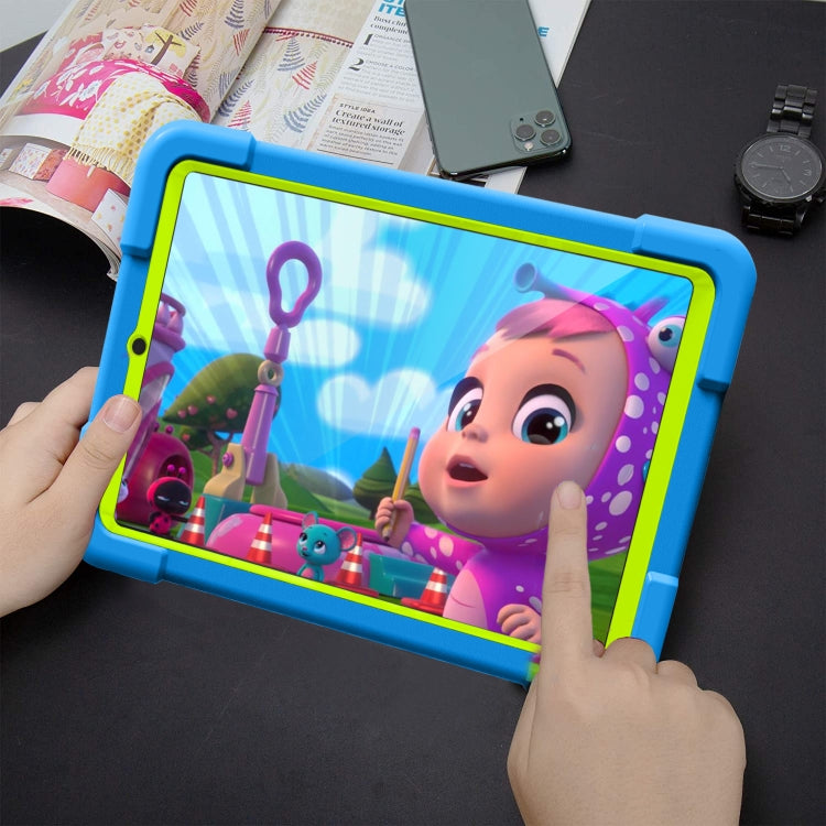 For Galaxy Tab A 8.4 (2020) T307 PC + Silicone Shockproof Combination Case with 360 Degree Rotating Holder & Handle(Blue + Grass Green) - Tab A 8.4 (2020) by buy2fix | Online Shopping UK | buy2fix