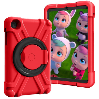 For Galaxy Tab A 8.4 (2020) T307 PC + Silicone Shockproof Combination Case with 360 Degree Rotating Holder & Handle(Red + Black) - Tab A 8.4 (2020) by buy2fix | Online Shopping UK | buy2fix